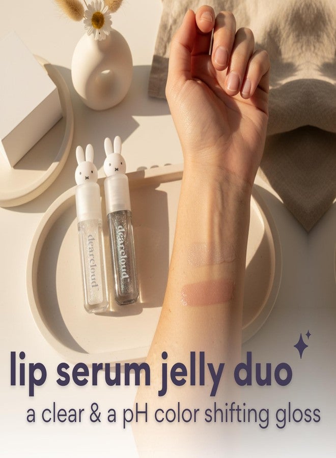 dearcloud Miffy Lip Serum Jelly Duo - Hydrating Lip Gloss for Women with Hyaluronic Acid, Rosehip & Jojoba Seed Oils- Korean Skin Care pH Color Changing Lip Gloss Set - Image 5